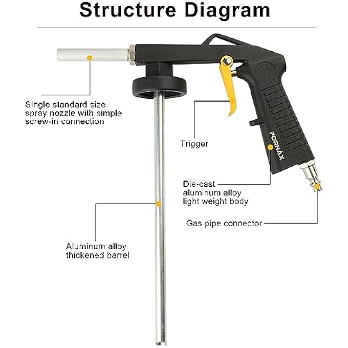 FORNAX AIR UNDERCOATING SPRAY GUN FOR RUBBERIZED UNDERCOAT, RUST PROOFING AND CHIP GUARD PAINT - Image 5